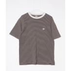 [DANTON] окантовка рисунок короткий рукав футболка 40 Brown мужской 