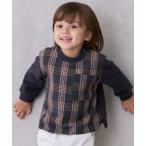 ショッピング服 tシャツ 「リンク」チェックドッキング長袖Tシャツ キッズ 子供服 男の子
