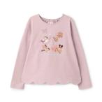 tシャツ カフェアップリケ刺しゅう　裾スカラップ長袖Tシャツ キッズ 子供服 女の子