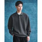 tシャツ ワッフル 長袖 ポロシャツ カットソー メンズ