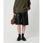 パンツ レザーライク ハーフパンツ レディース