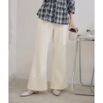 パンツ 「RU.TI.LE」カットコーデュロイ裏起毛フレアパンツ レディース