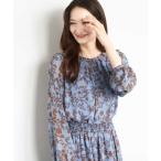 ブラウス シャツ レトロ花柄ブラウス/洗える レディース