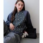 ショッピングスパンコール ブルゾン アウター 異素材MIXスパンコール刺繍ブルゾン「WEB限定」 レディース