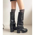 ショッピングロングブーツ ブーツ 「#防菌」厚底 ヒールアップ  消臭 ストレッチ カバー ロングブーツ 2668 レディース