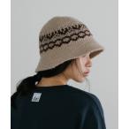 ショッピングハット 帽子 ハット ジャガードニットバケットハット レディース