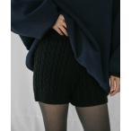 パンツ ケーブルニットショートパンツ レディース