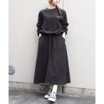  выставить THOUSAND MILE/sau The ndo миля вырез лодочкой длинный рукав TEE& юбка выставить CREWNECK LONGSLE