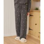 パジャマ ルームウェア 「LAFUKU/ラフク」もちふわマシュマロニットハートドット刺繍ロングパンツ/ルームウェア（上下別売り） レディース