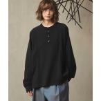ショッピングシャツ tシャツ 「UNISEX」Curve switching Prime-Over Henry Neck Long Sleeve T-Shirt/カーブス