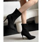 ブーツ 美シルエットの定番ショートブーツ ミュールパンプス「小さめのつくり／普段より＋2サイズ推奨」 レディース