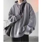 パーカー 「FVLMEN」neck button knit pullover parka/ネック ボタン ニット プルオーバー パーカー メンズ レデ