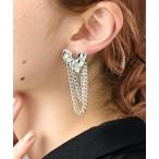 ピアス チェーン × ハート モチーフ