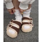 ショッピング厚底 サンダル サンダル 厚底ダブルベルトボアサンダル レディース