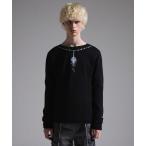 セーター ニット 「GRANCY」Print Design Sheer Knit / プリントデザインシアーニット メンズ レディース