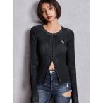 ニット セーター GGプレートオープンフロントニットトップス レディース