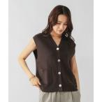 ベスト ジレ さらさらアゼボタンベスト/595374 レディース
