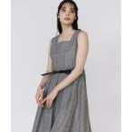 ショッピングミモレ丈 ドレス グレンチェックワンピース「セットアップ対応」