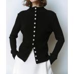 カーディガン ウールリブスタンドカーディガン レディース