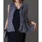 ショッピングジレ ベスト ジレ ペプラムシャギーベスト レディース