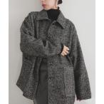 カバーオール ヘリンボーンパイピングカバーオールジャケット レディース