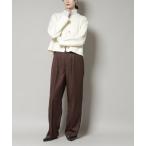 ショッピングnano パンツ 「撥水加工」サイドタブセンタープレスセミワイドパンツ レディース