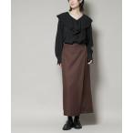 スカート 「撥水加工」ラップ風スカート