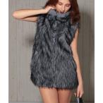 ベスト ジレ ダブルジップロング丈ファーベスト レディース