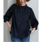 ショッピングベルーナ ブラウス シャツ ぽこぽこ素材衿＆袖フリルデザインブラウス レディース