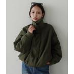 ダウンコート ダウンジャケット リブニットカラー中綿ジャケット レディース