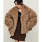 ショッピングファー ブルゾン アウター 「NOGLE/ノグル」スタンドミックスファーコート レディース
