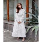 ワンピース 花柄ピンタックフリル