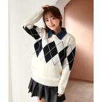 ニット セーター デニム取り外し襟