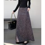 スカート ヒョウ柄ロングスカート