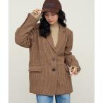 ジャケット テーラードジャケット 「NOGLE/ノグル」ウールミックスチェックオーバージャケット レディース