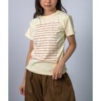 tシャツ 「 MEMECLE / メメクル 」カラー レタリング クロップド 半袖Tシャツ レディース