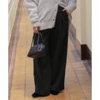 パンツ 裏起毛センタープレスワイドパンツ レディース
