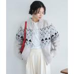 ニット セーター ノルディック柄ジャガードニットジャケット レディース