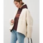 ノーカラーコート コート リバーシブルノーカラーボアコート レディース