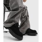 ショッピング厚底 ブーツ 「25年秋冬新作」フェイクスエード厚底プレーントゥシューズ メンズ