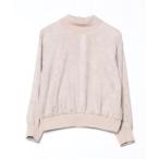 ブラウス シャツ フェイクスエード リブハイネックプルオーバー レディース