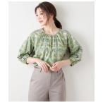 ブラウス シャツ リバティ ウィリアム・モリス アフリカンマリーゴールド フロントギャザー7分袖ブラウス レディース