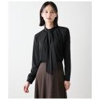 t рубашка полиэстер чуть более . гладкий bow Thai имеется с высоким воротником cut and sewn тянуть over женский 