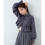 ショッピングシャツ ブラウス シャツ フロントリボンシャツ レディース