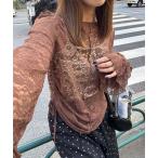 ショッピングレース tシャツ 袖ティアードシャーリングレーストップス レディース