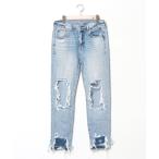 ショッピングアメリカンイーグル 「American Eagle」 ダメージ加工デニムパンツ 4 ブルー レディース