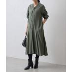 ショッピングミモレ丈 「BEARDSLEY」 7分袖ワンピース 0 カーキ レディース