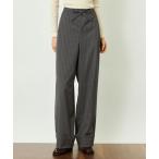 ショッピングストライプ パンツ GREY LABEL ウールストライプイージーパンツ レディース