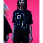 ショッピングアルマーニ tシャツ 「A|X アルマーニ エクスチェンジ」91ロゴ 半袖クルーネックTシャツ/BOY BOXY レディース