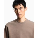 ショッピングアルマーニ トレーナー スウェット 「エンポリオ アルマーニ」ASV スウェットシャツ リヨセル混紡ジャージー オールオーバーフロックロゴ メンズ